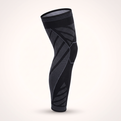 Single MotionKnit sleeve from the side, showing the shaped knee and chevron knit